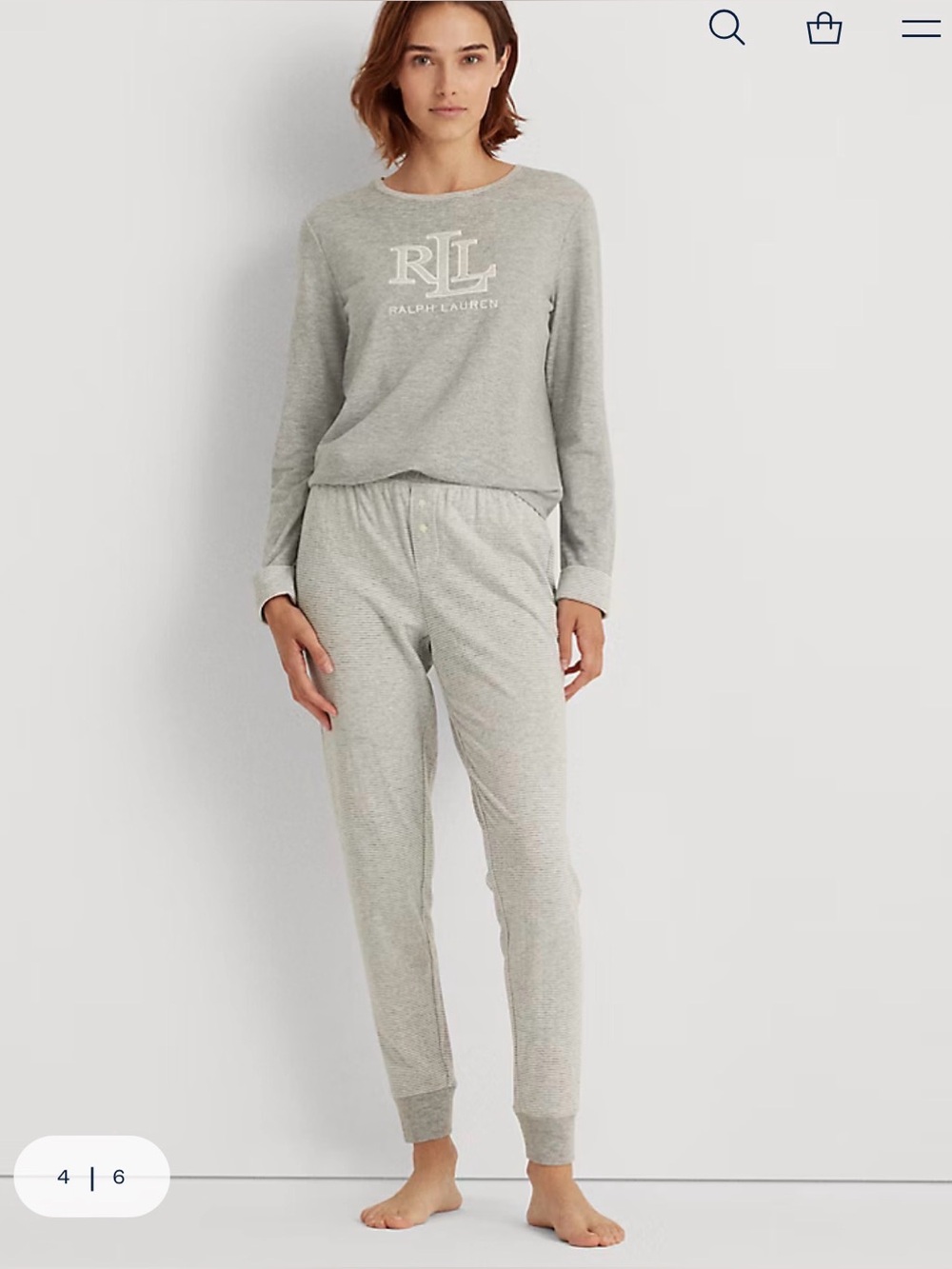 Ralph Lauren jogger Pants Sleep Set Sz Xl Gray Soft Cotton